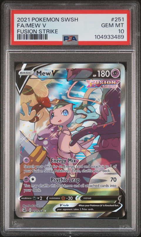 2021 Pokemon Sword & Shield Fusion Strike Fa/Mew V #251 PSA 10