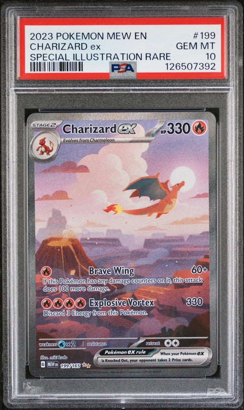 2023 Pokemon Mew En-151 Charizard Ex #199 PSA 10