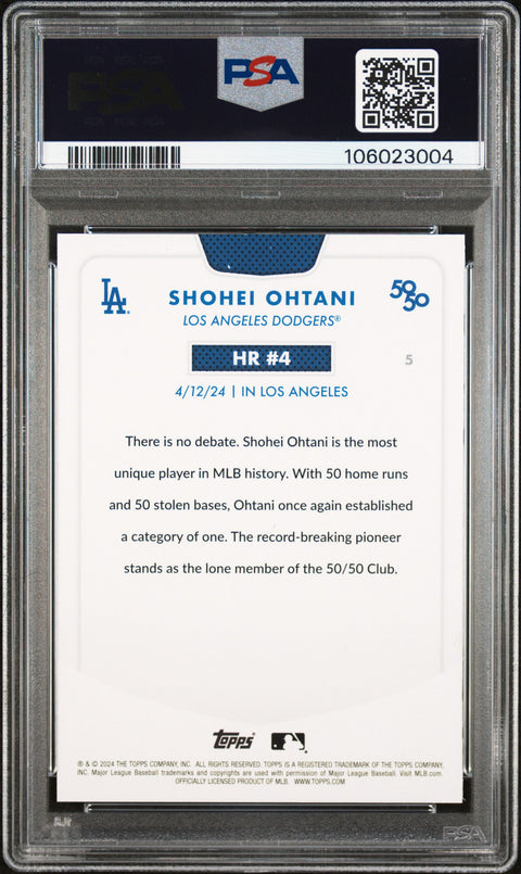 2024 Topps 50/50 Shohei Ohtani #5 Shohei Ohtani PSA 8 106023004