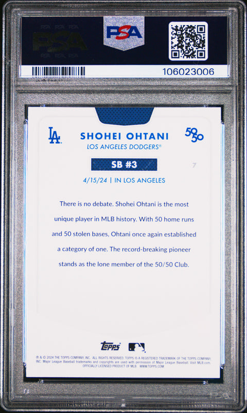 2024 Topps 50/50 Shohei Ohtani #7 Shohei Ohtani PSA 10 106023006