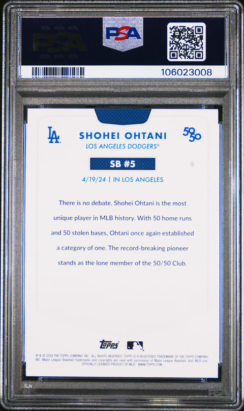 2024 Topps 50/50 Shohei Ohtani #9 Shohei Ohtani PSA 9 106023008