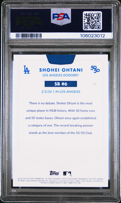 2024 Topps 50/50 Shohei Ohtani #13 Shohei Ohtani PSA 9 106023012