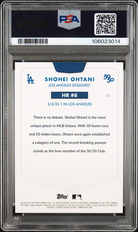 2024 Topps 50/50 Shohei Ohtani #15 Shohei Ohtani PSA 10 106023014