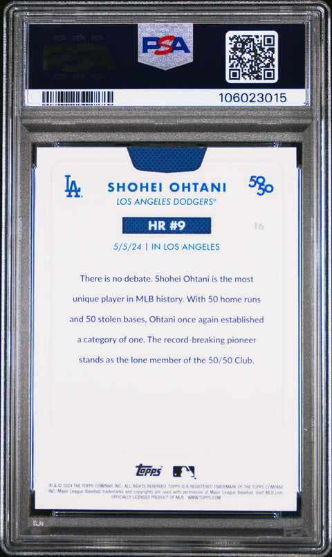 2024 Topps 50/50 Shohei Ohtani #16 Shohei Ohtani PSA 10 106023015