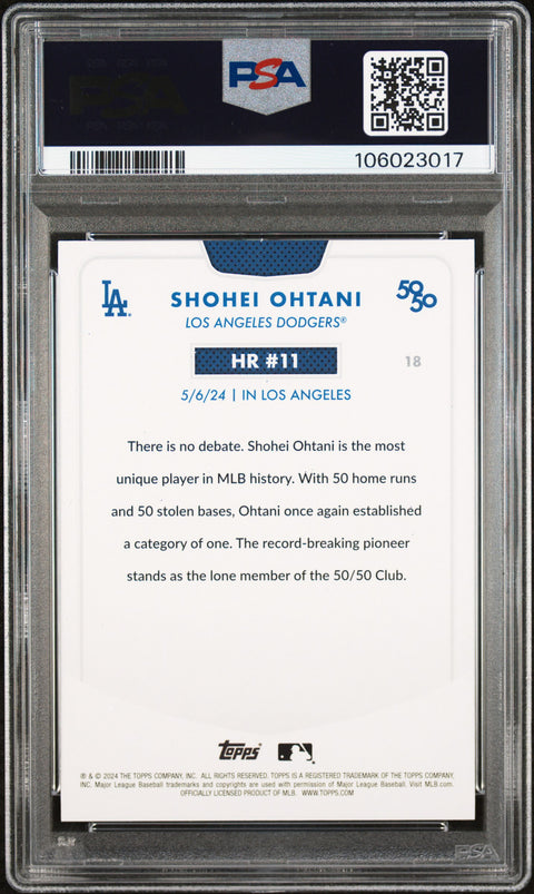 2024 Topps 50/50 Shohei Ohtani #18 Shohei Ohtani PSA 9 106023017
