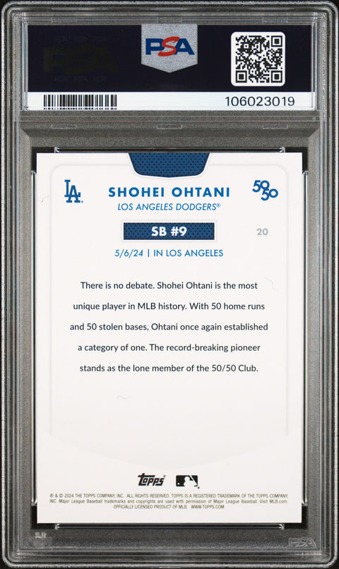 2024 Topps 50/50 Shohei Ohtani #20 Shohei Ohtani PSA 10 106023019