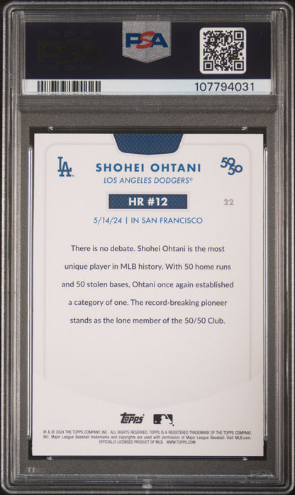 2024 Topps 50/50 Shohei Ohtani #22 Shohei Ohtani PSA 9 107794031
