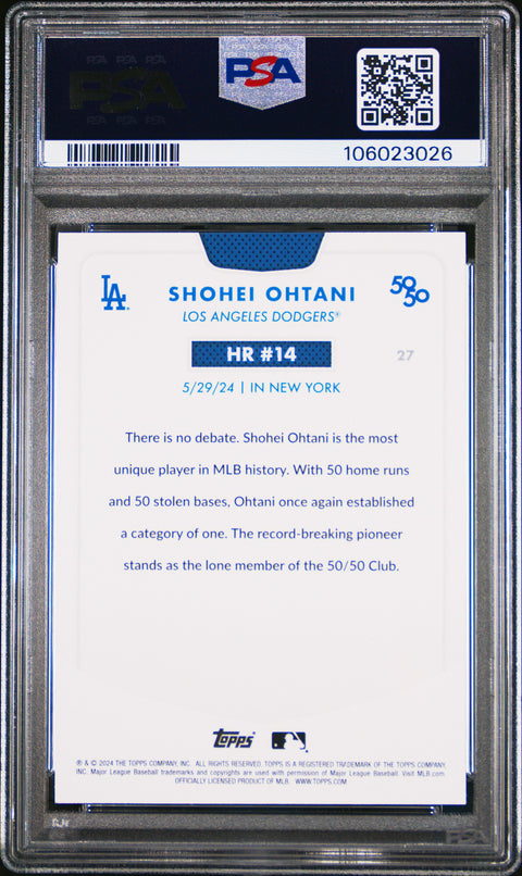 2024 Topps 50/50 Shohei Ohtani #27 Shohei Ohtani PSA 10 106023026