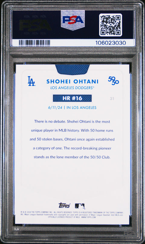 2024 Topps 50/50 Shohei Ohtani #31 Shohei Ohtani PSA 10 106023030