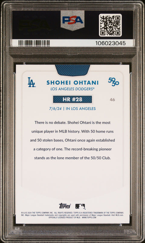2024 Topps 50/50 Shohei Ohtani #46 Shohei Ohtani PSA 10 106023045