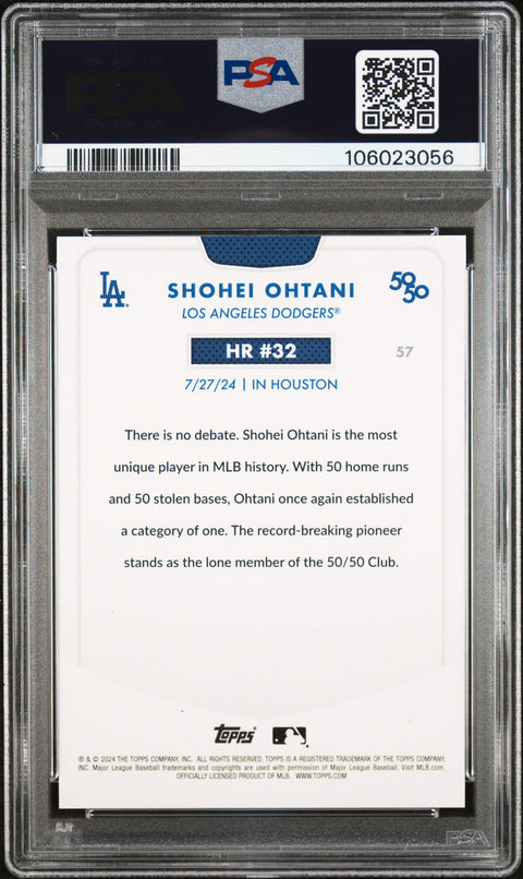 2024 Topps 50/50 Shohei Ohtani #57 Shohei Ohtani PSA 8 106023056