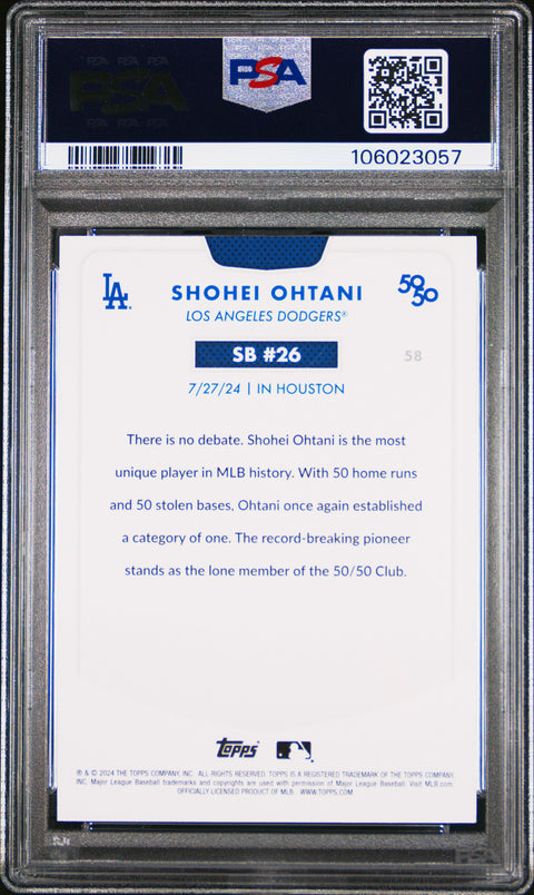 2024 Topps 50/50 Shohei Ohtani #58 Shohei Ohtani PSA 8 106023057