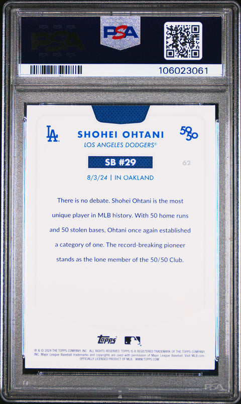 2024 Topps 50/50 Shohei Ohtani #62 Shohei Ohtani PSA 10 106023061