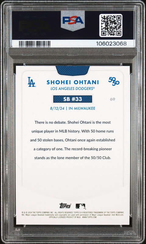 2024 Topps 50/50 Shohei Ohtani #69 Shohei Ohtani PSA 10 106023068