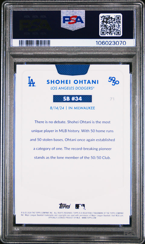 2024 Topps 50/50 Shohei Ohtani #71 Shohei Ohtani PSA 10 106023070