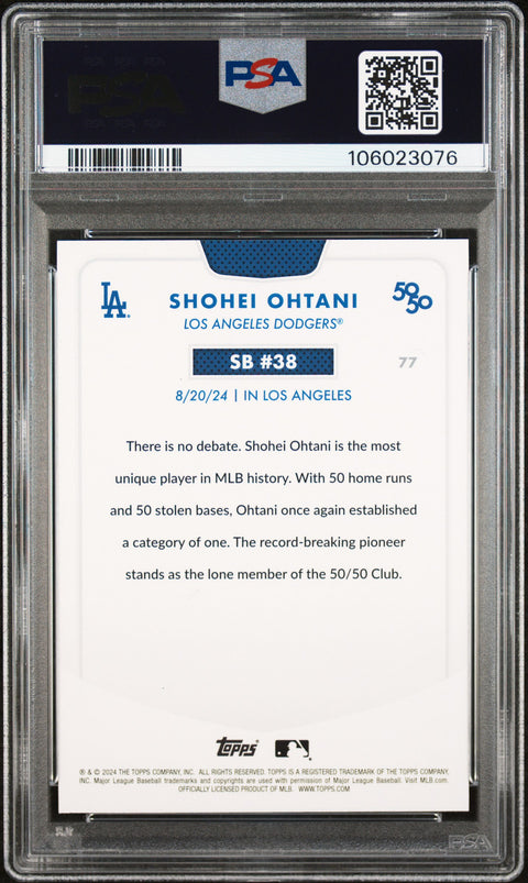 2024 Topps 50/50 Shohei Ohtani #77 Shohei Ohtani PSA 10 106023076