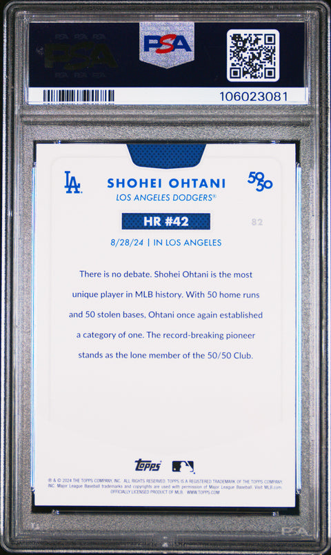 2024 Topps 50/50 Shohei Ohtani #82 Shohei Ohtani PSA 8 106023081
