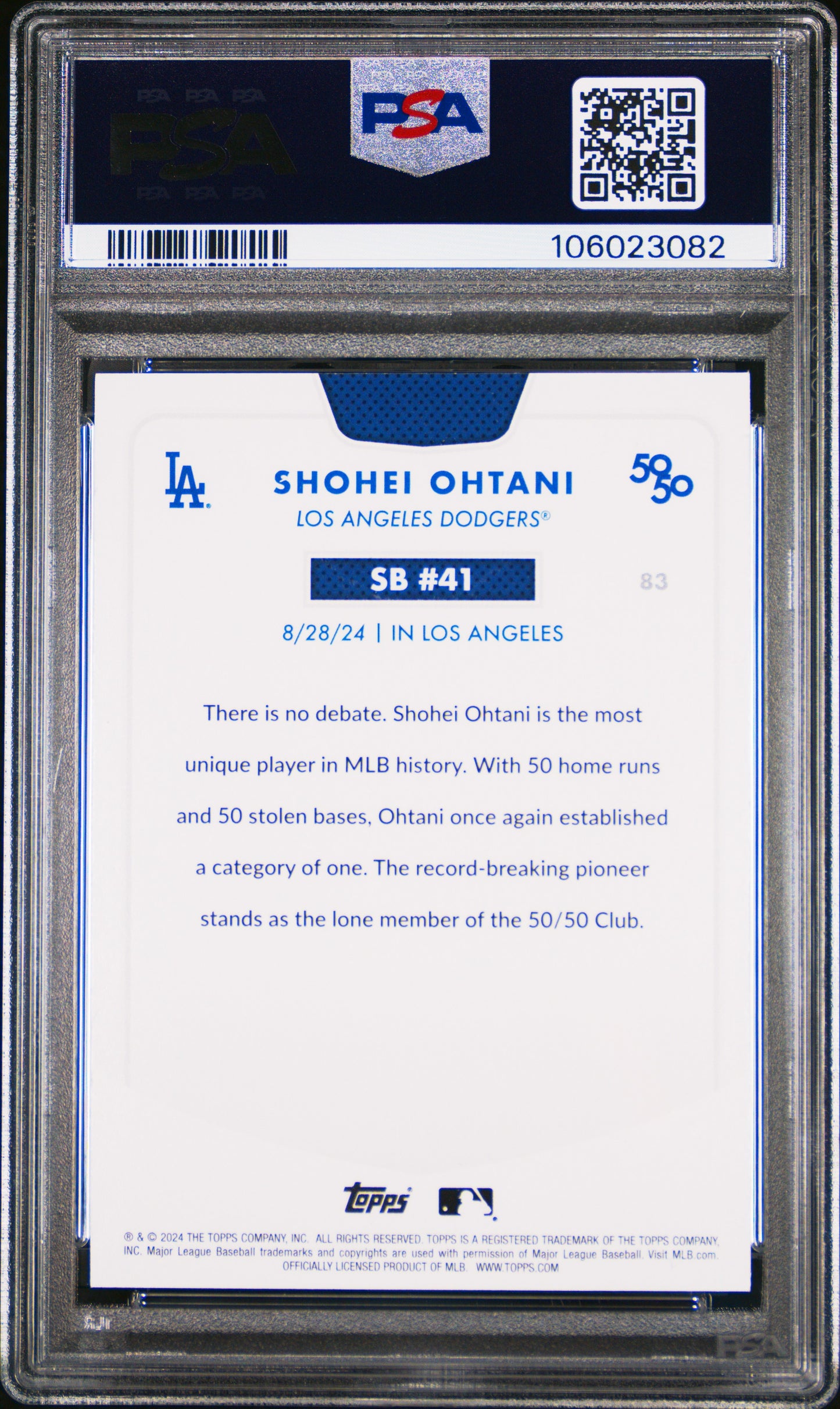 2024 Topps 50/50 Shohei Ohtani #83 Shohei Ohtani PSA 9 106023082