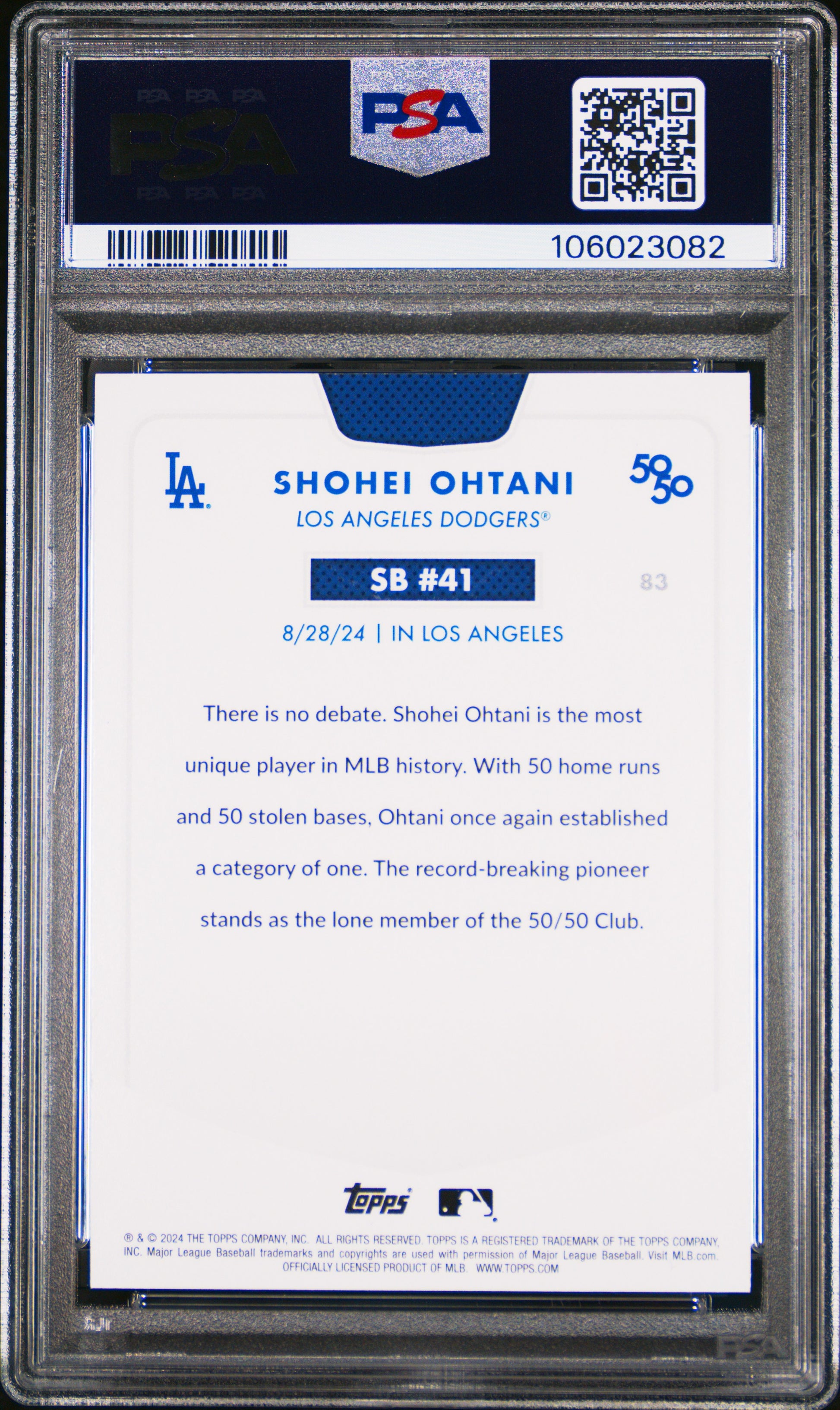2024 Topps 50/50 Shohei Ohtani #83 Shohei Ohtani PSA 9 106023082