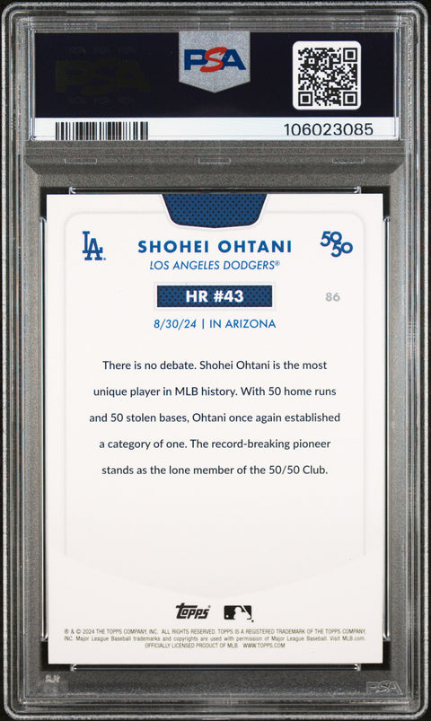 2024 Topps 50/50 Shohei Ohtani #86 Shohei Ohtani PSA 10 106023085
