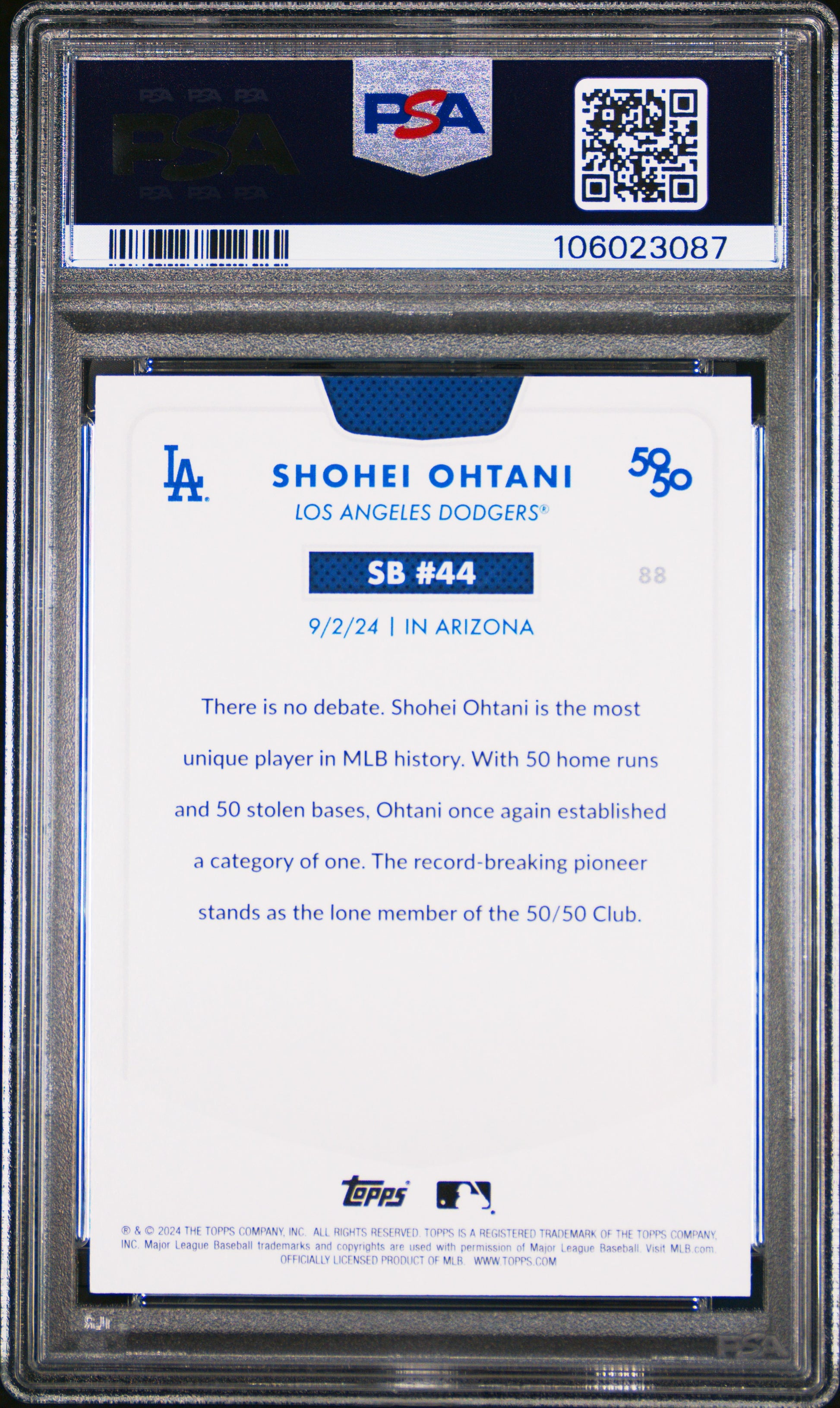 2024 Topps 50/50 Shohei Ohtani #88 Shohei Ohtani PSA 9 106023087