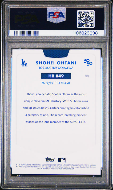 2024 Topps 50/50 Shohei Ohtani #99 Shohei Ohtani PSA 8 106023098