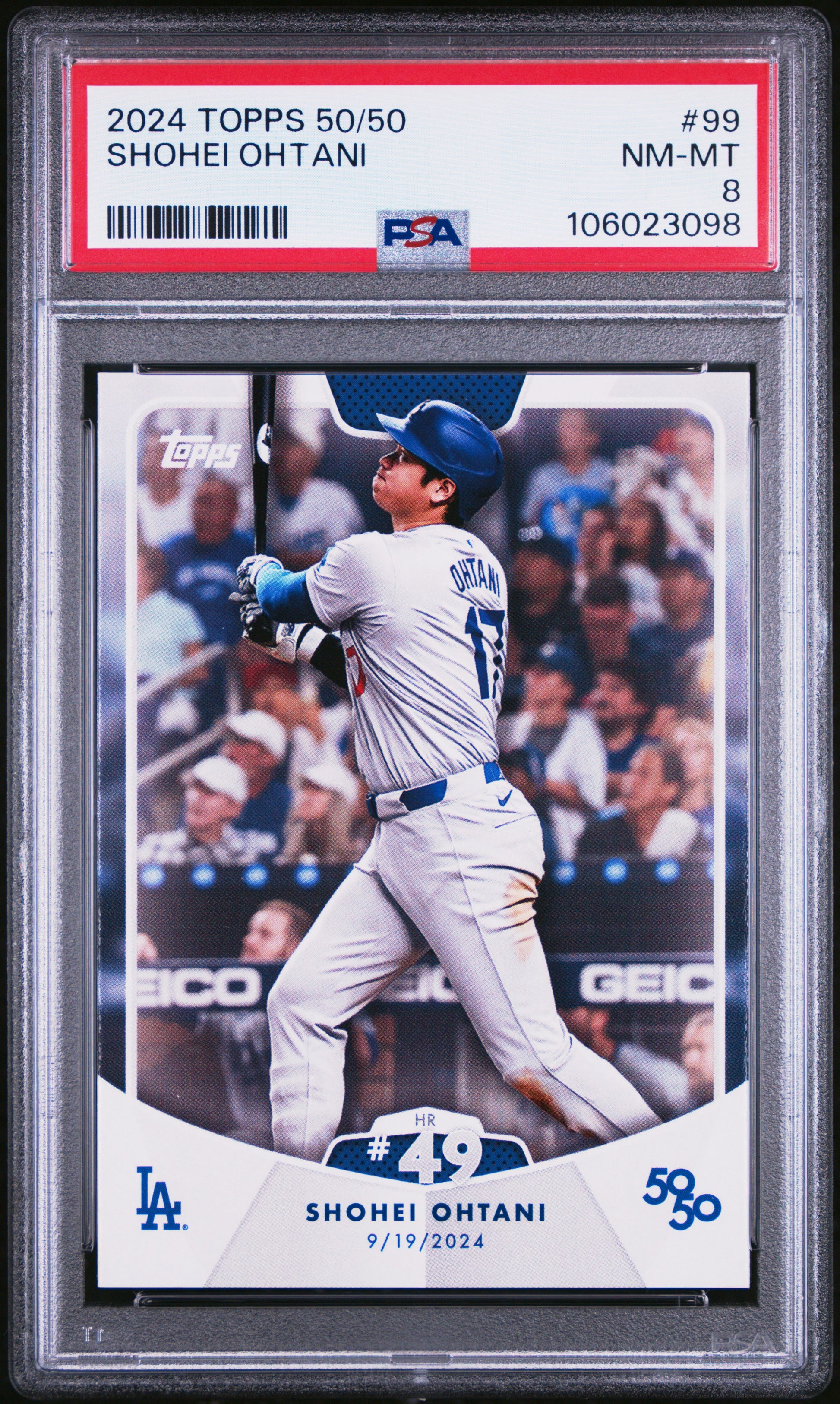 2024 Topps 50/50 Shohei Ohtani #99 Shohei Ohtani PSA 8 106023098