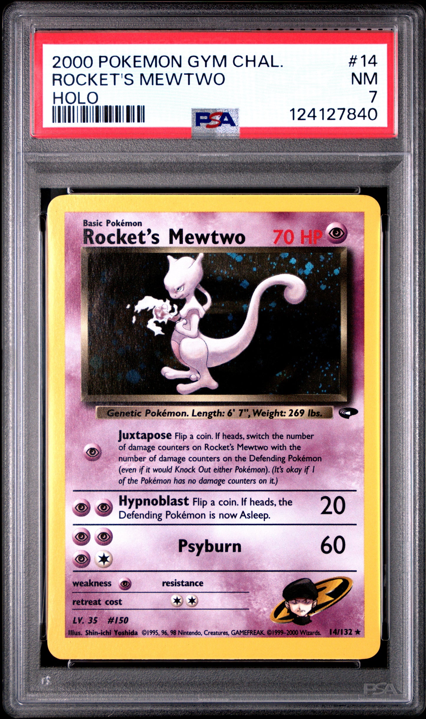 2000 Pokemon Gym Challenge Rocket'S Mewtwo #14 PSA 7