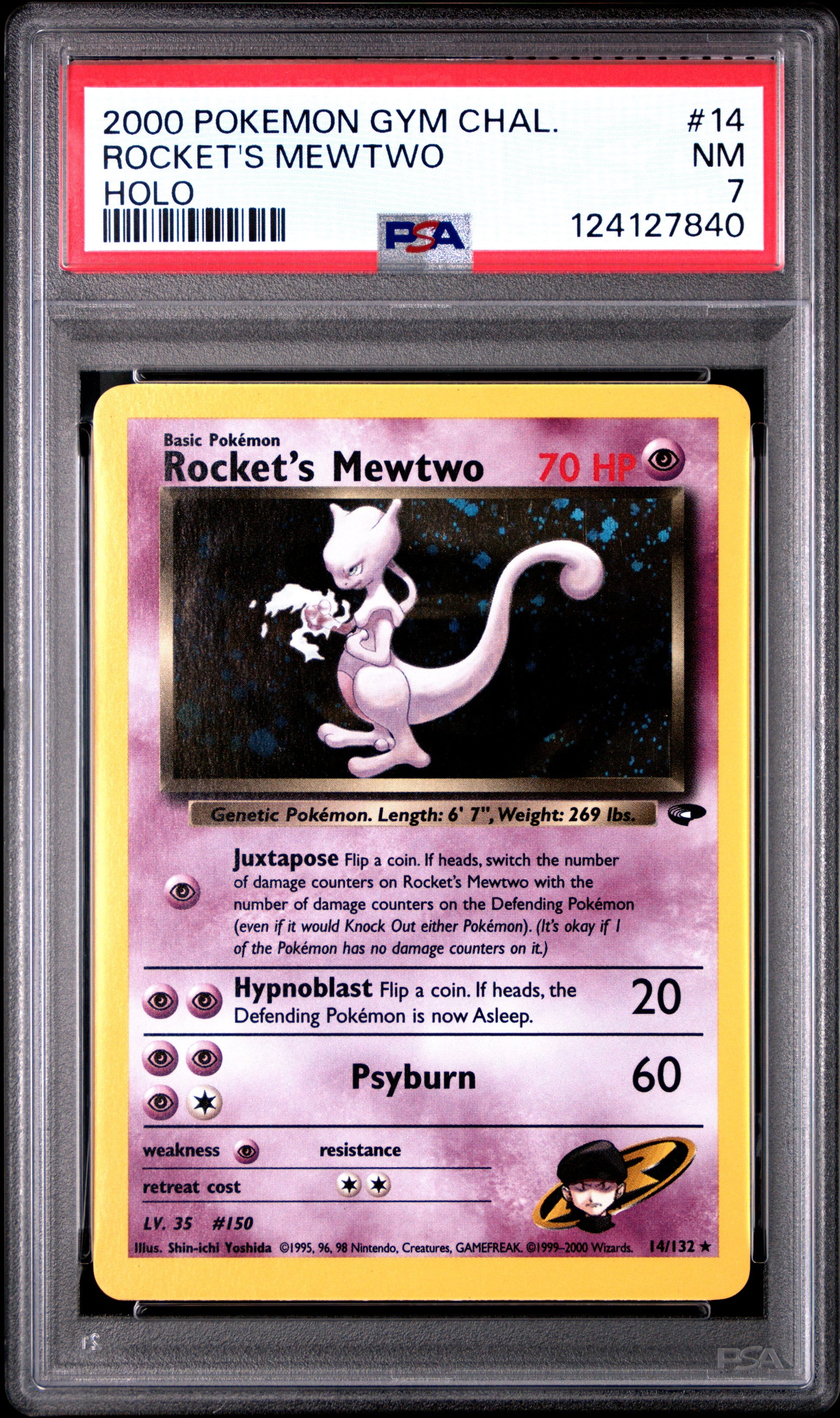 2000 Pokemon Gym Challenge Rocket'S Mewtwo #14 PSA 7
