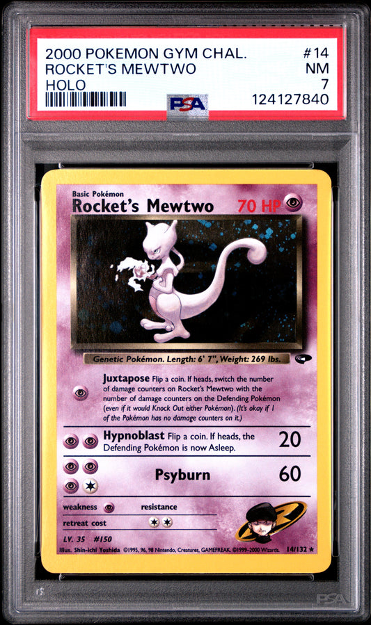 2000 Pokemon Gym Challenge Rocket'S Mewtwo #14 PSA 7