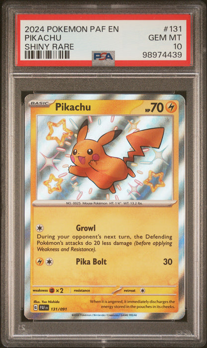 2024 Pokemon Paf En-Paldean Fates Pikachu #131 PSA 10