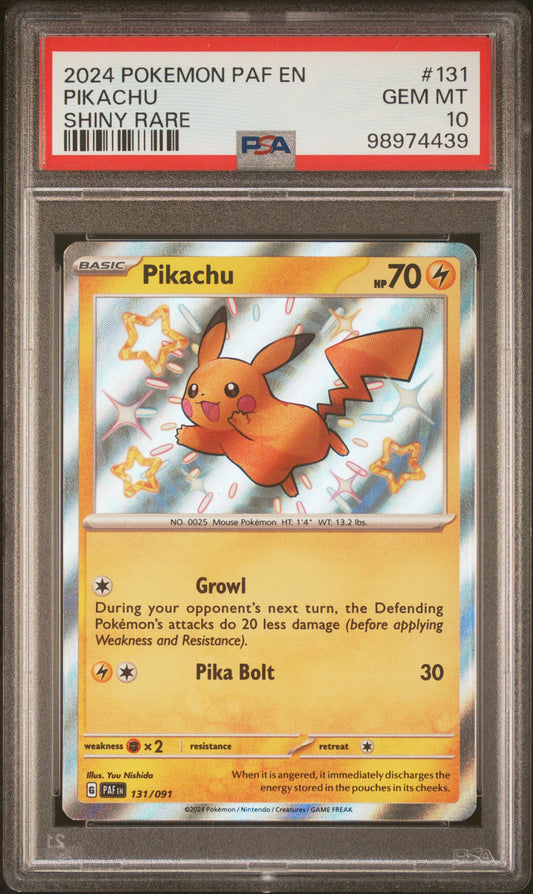 2024 Pokemon Paf En-Paldean Fates Pikachu #131 PSA 10