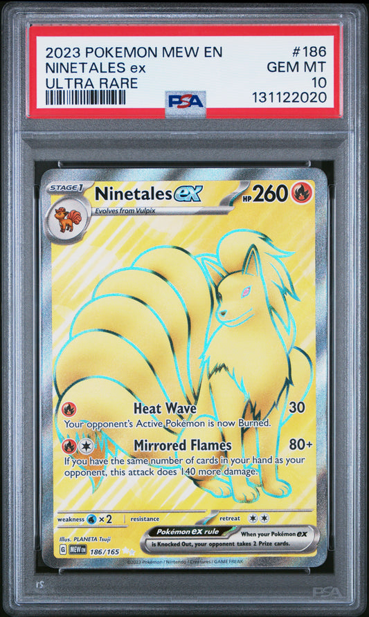 2023 Pokemon Mew En-151 Ninetales Ex #186 PSA 10