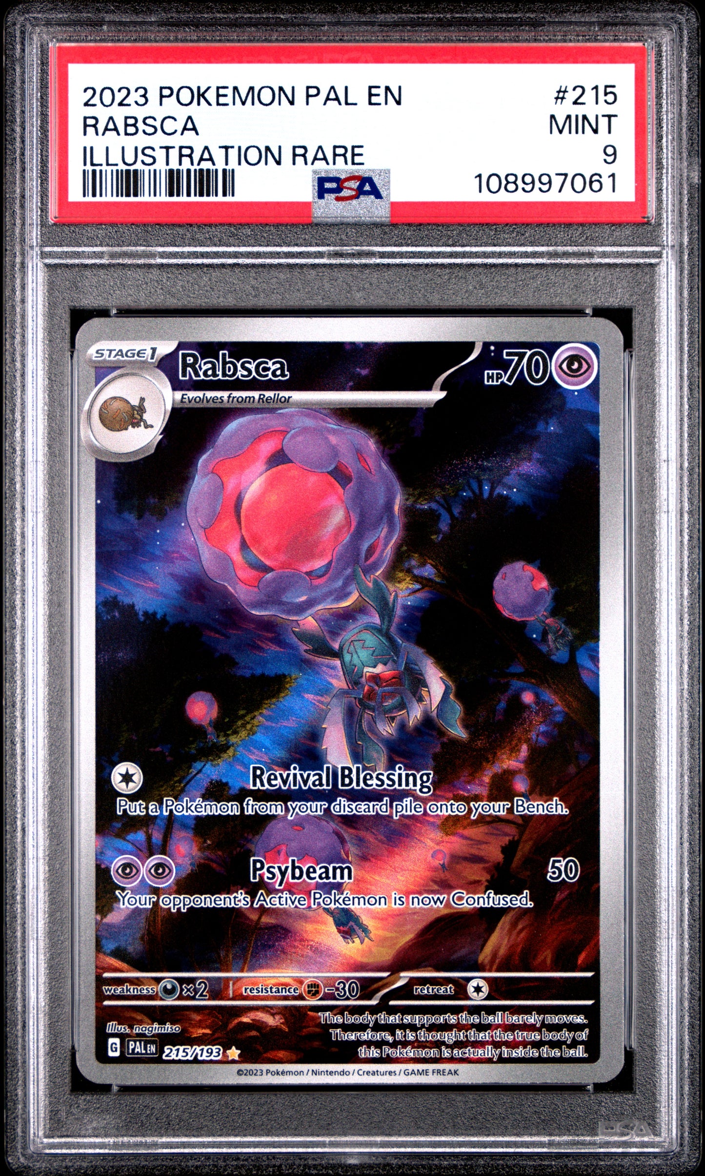 2023 Pokemon Pal En-Paldea Evolved Rabsca #215 PSA 9