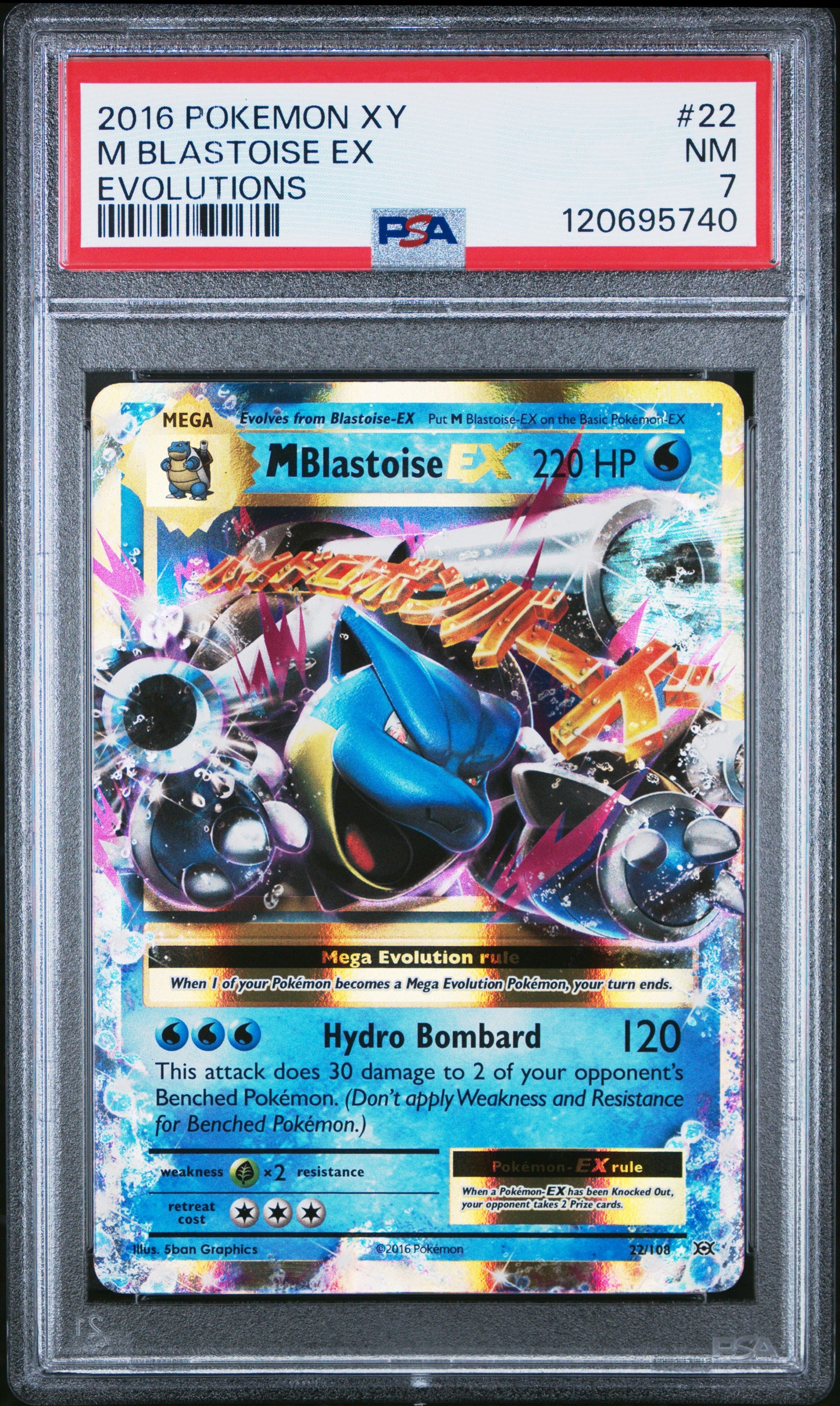 2016 Pokemon Xy Evolutions M Blastoise Ex #22 PSA 7