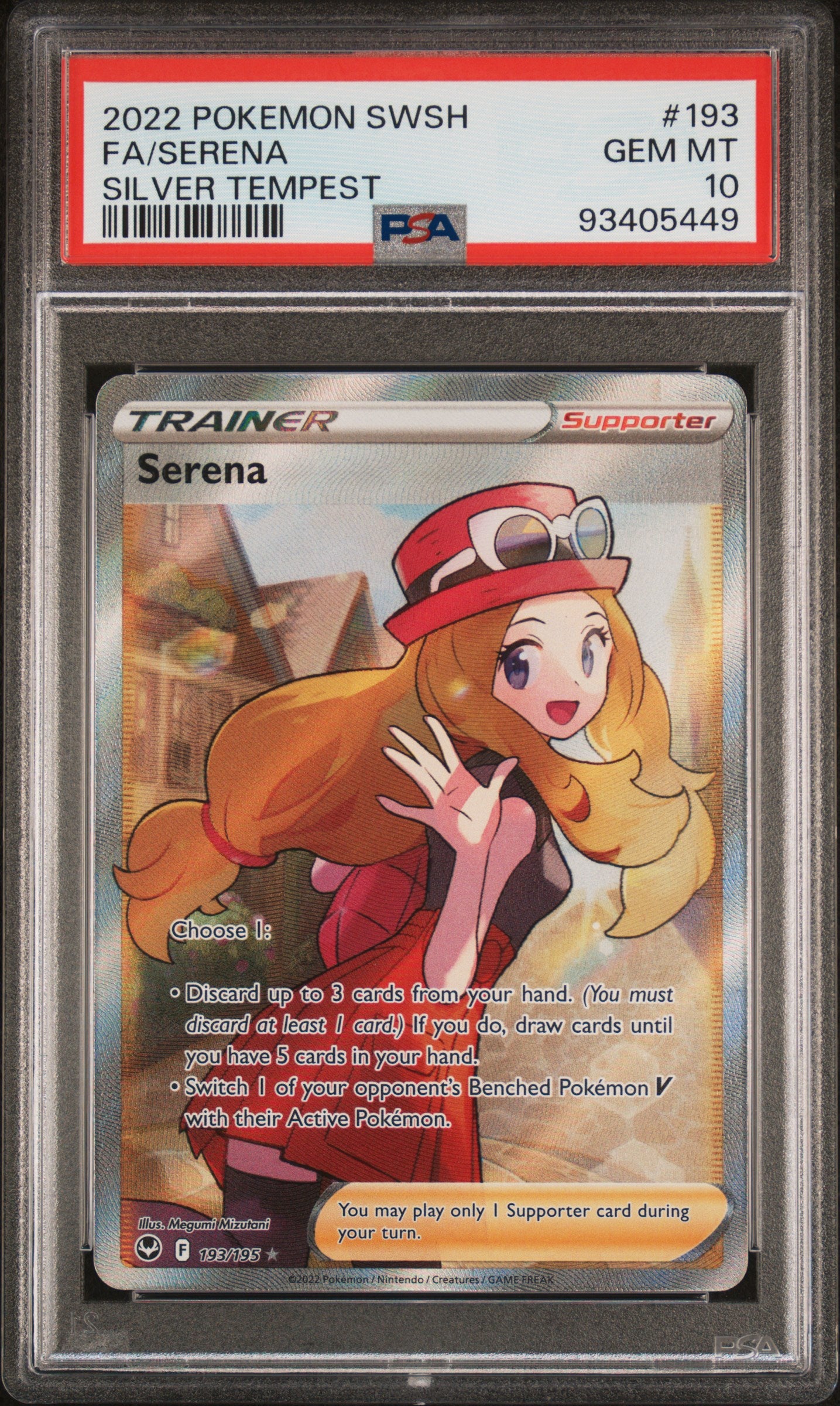 2022 Pokemon Sword & Shield Silver Tempest Fa/Serena #193 PSA 10