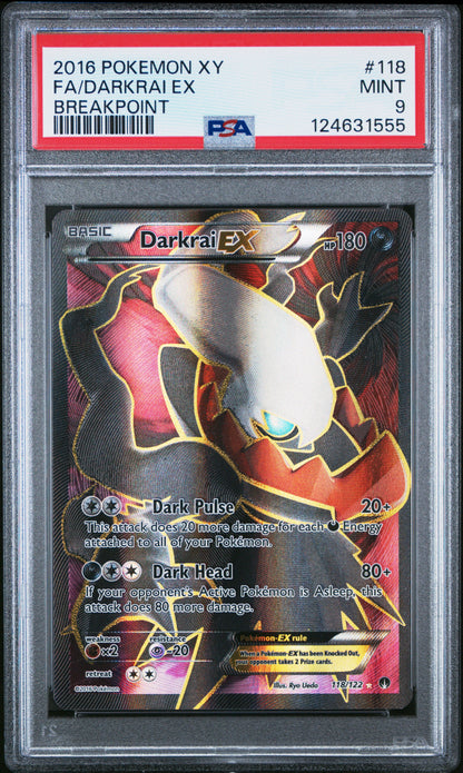 2016 Pokemon Xy Breakpoint Fa/Darkrai Ex #118 PSA 9