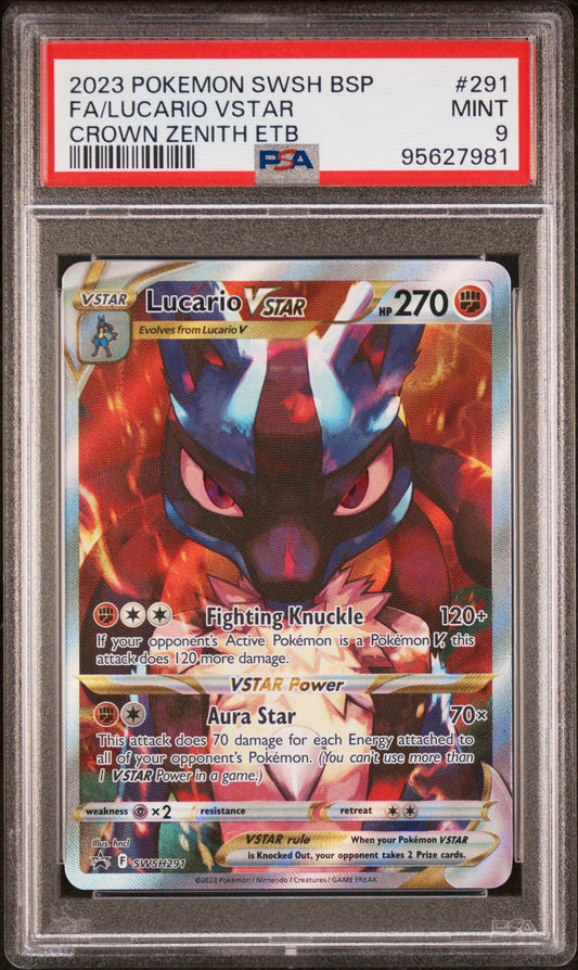 2023 Pokemon Swsh Black Star Promo Fa/Lucario Vstar #291 PSA 9