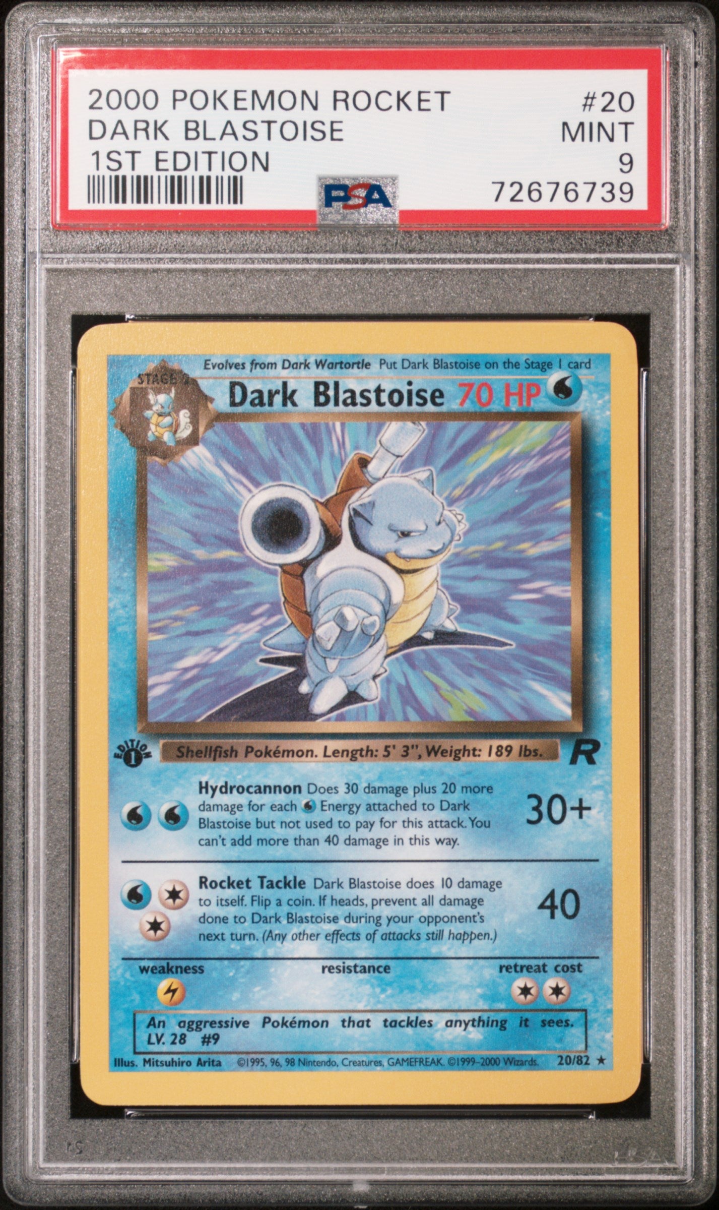 2000 Pokemon Rocket Dark Blastoise #20 PSA 9
