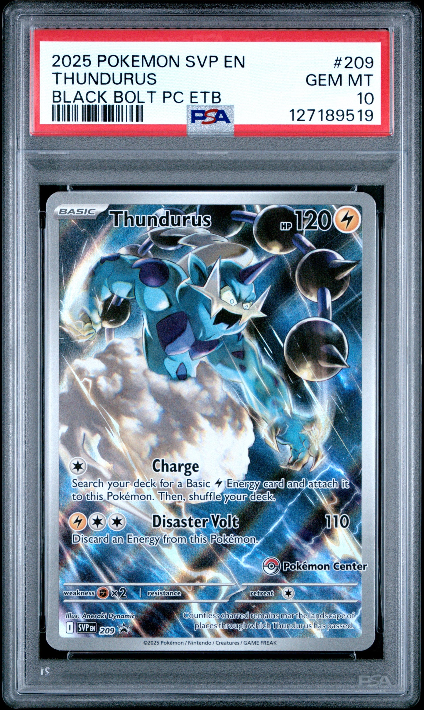 2025 Pokemon Svp En-Sv Black Star Promo Thundurus #209 PSA 10