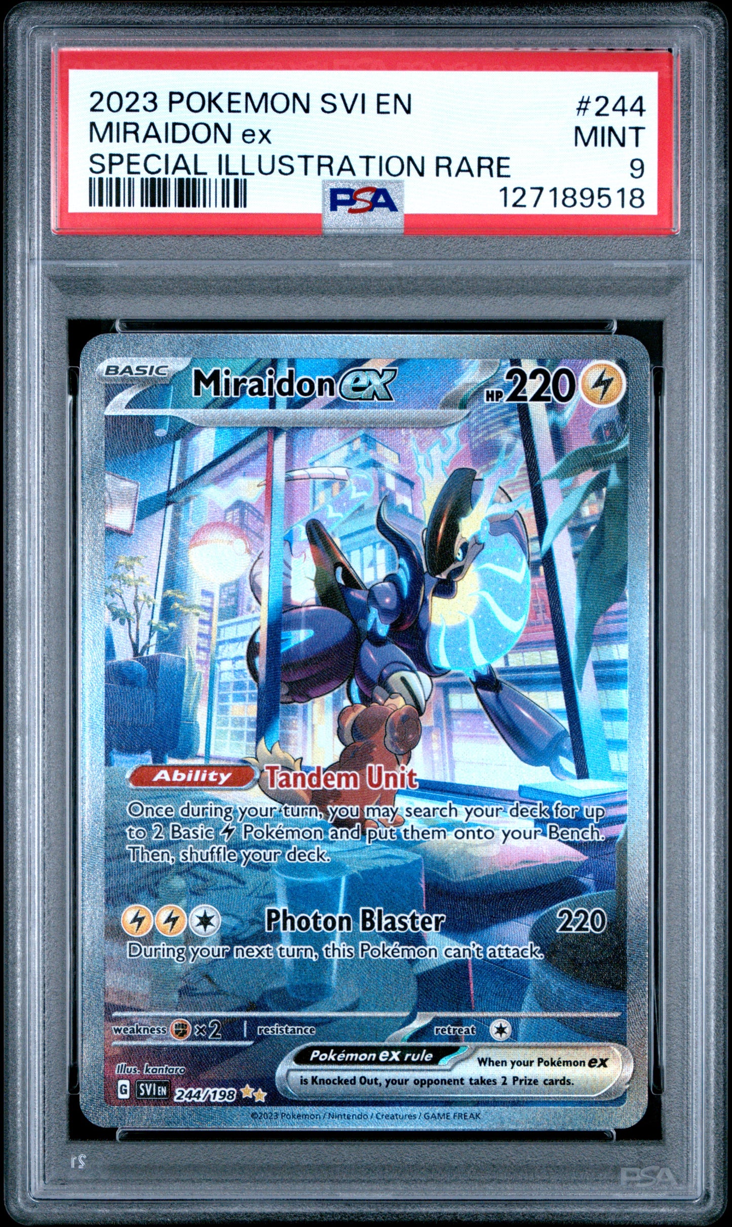 2023 Pokemon Svi En-Scarlet & Violet Miraidon Ex #244 PSA 9