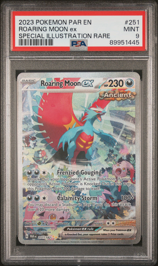 2023 Pokemon Par En-Paradox Rift Roaring Moon Ex #251 PSA 9