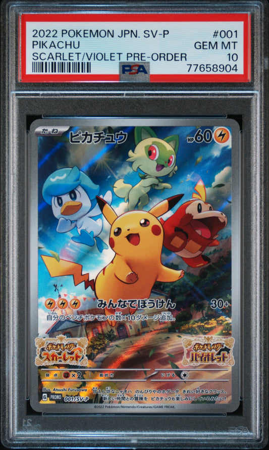2022 Pokemon Japanese Sv Promo Pikachu #001 PSA 10