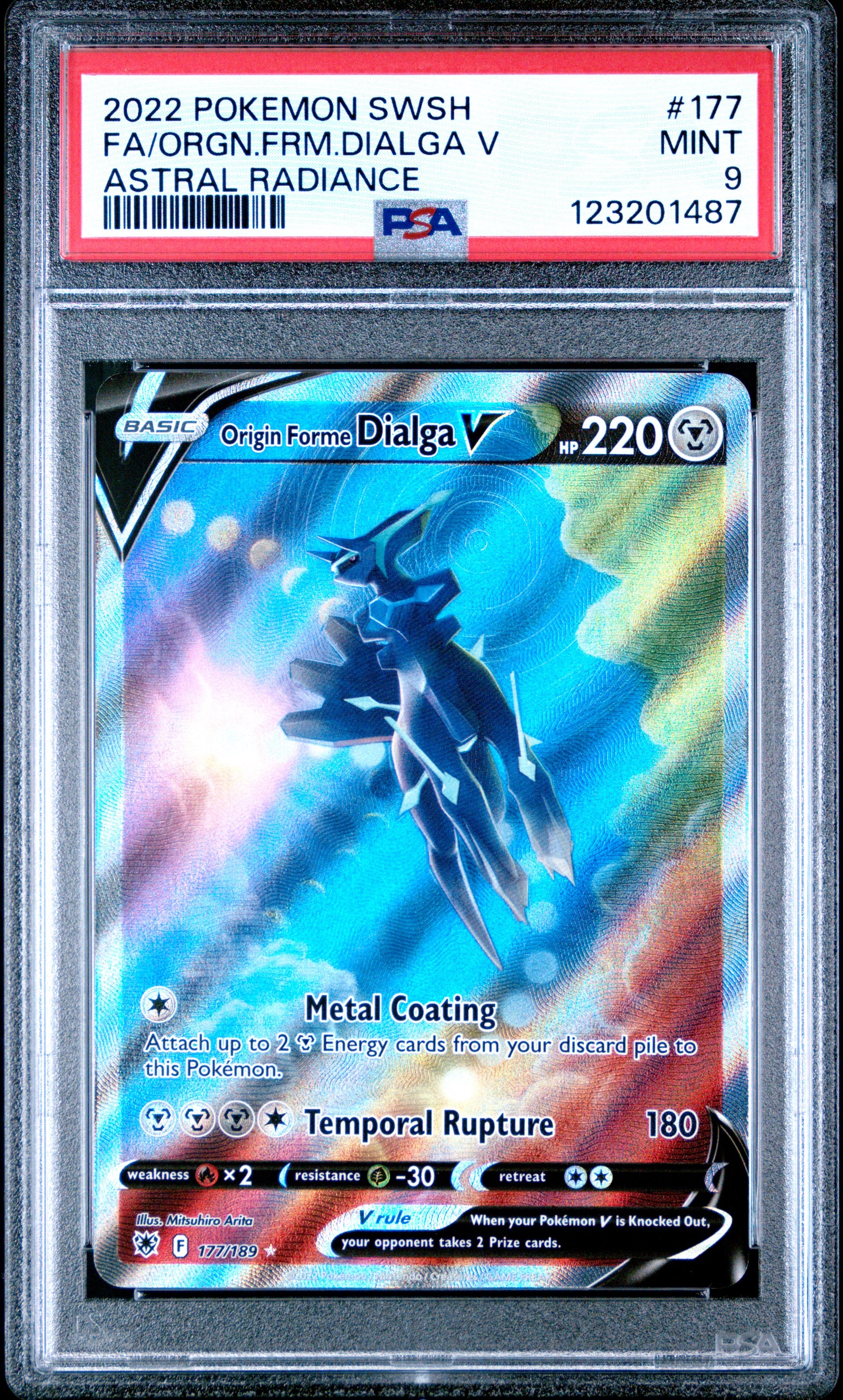2022 Pokemon Sword & Shield Astral Radiance Fa/Orgn.Frm.Dialga V #177 PSA 9