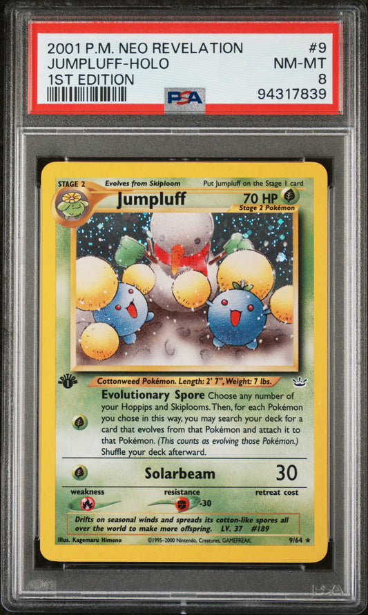 2001 Pokemon Neo Revelation Jumpluff-Holo #9 PSA 8