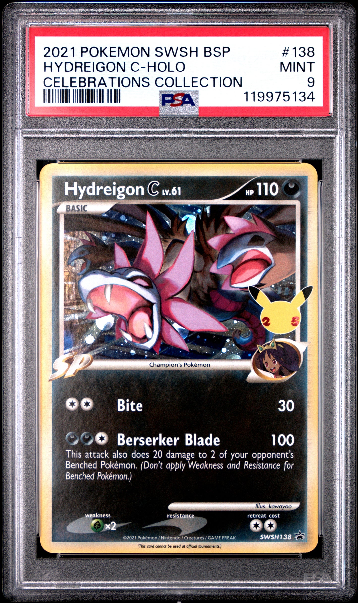 2021 Pokemon Swsh Black Star Promo Hydreigon C-Holo #138 PSA 9