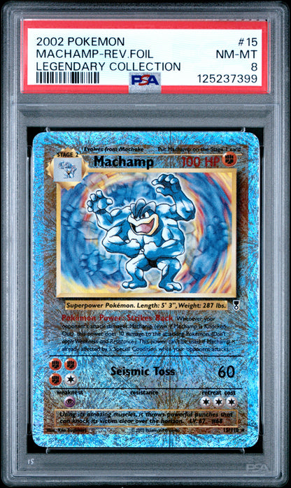 2002 Pokemon Legendary Collection Machamp-Rev.Foil #15 PSA 8