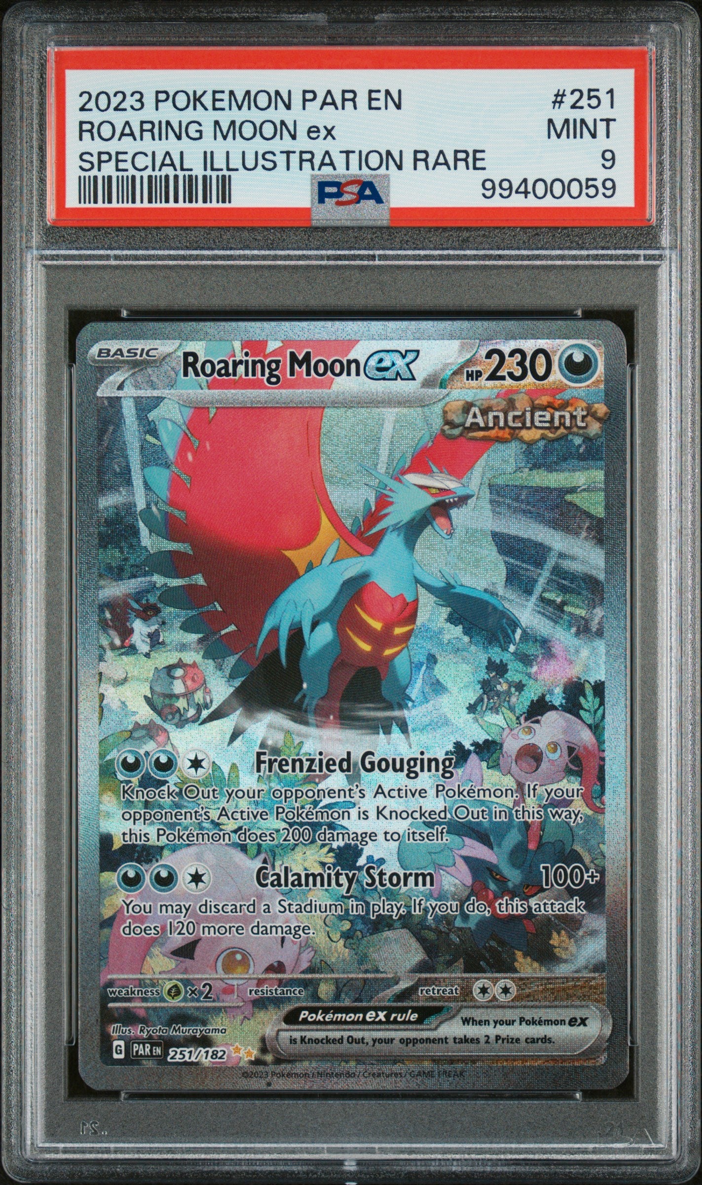 2023 Pokemon Par En-Paradox Rift Roaring Moon Ex #251 PSA 9