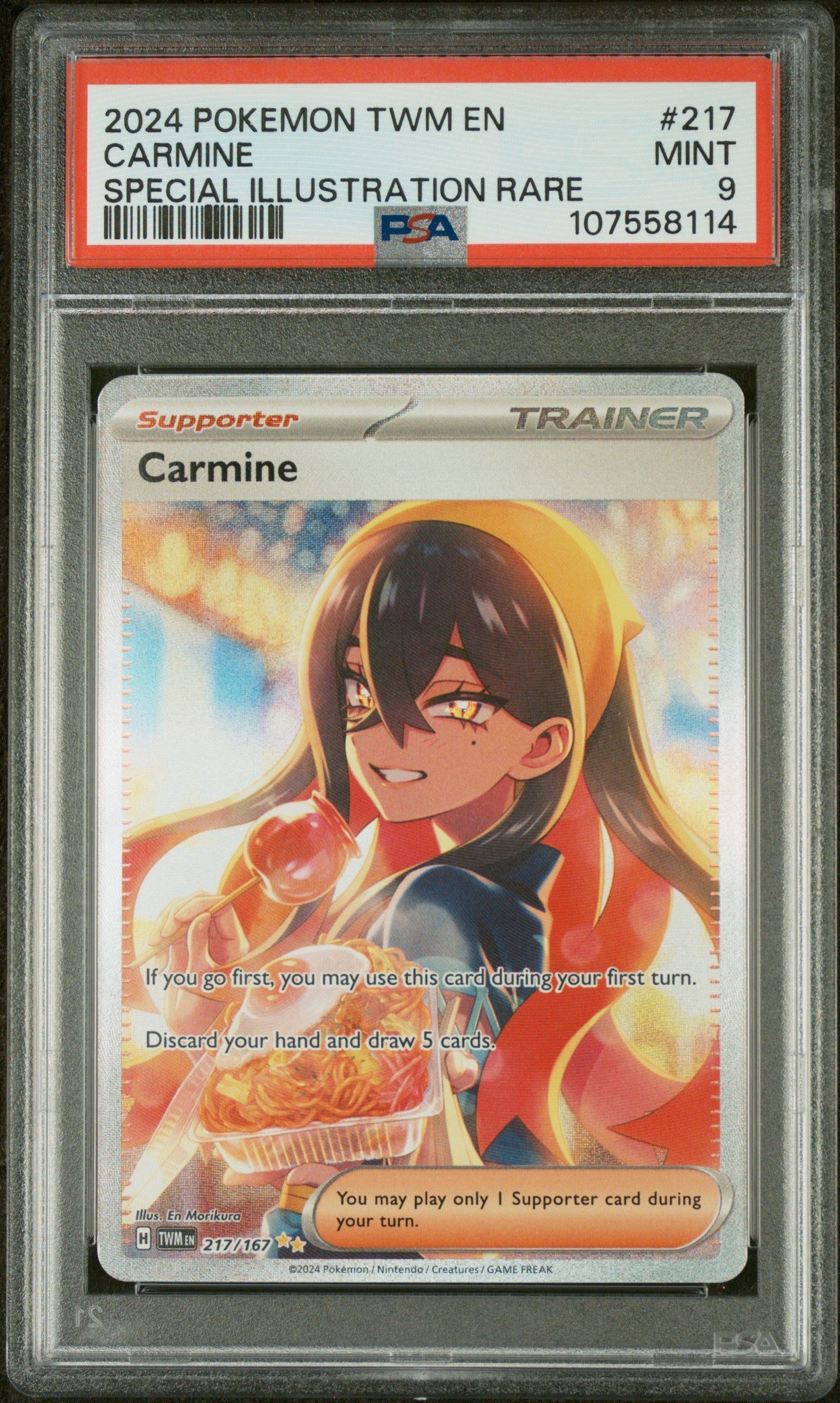 2024 Pokemon Twm En-Twilight Masquerade Carmine #217 PSA 9