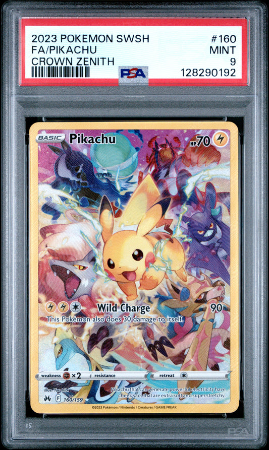 2023 Pokemon Sword And Shield Crown Zenith Fa/Pikachu #160 PSA 9